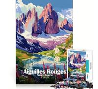 Puzzle per adulti da 1000 pezzi,Riserva Naturale delle Aiguilles Rouges,Francia,Poster,Gioco di abilità,Gioco gratuito,Scena natalizia (38x52cm)