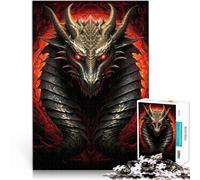 Puzzle per adulti da 1000 pezzi Ritratto del drago infernale Fatto di carta，per e da 14 anni in su Difficile e impegnativo Migliorare l'amore tra le coppie。misurare：38x52cm/14.96x20.47pollice