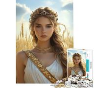 Puzzle per adulti da 1000 pezzi ritratto della dea dorata Giunone giocattolo da 1000 pezzi decorazione da parete migliora la memoria regalo di compleanno regali (38x26cm)