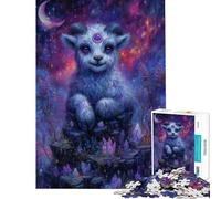 Puzzle per adulti da 1000 pezzi ritratto di agnello mistico con cristalli gioco pratico per adulti taglio di precisione regalo di compleanno e unico (dimensioni 38x26cm)