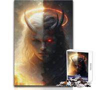 Puzzle per adulti da 1000 pezzi, ritratto di angelo e demone, divertimento in famiglia e serata di giochi, ma anche un regalo divertente e umoristico, dimensioni 38x52cm