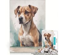 Puzzle per adulti da 1000 pezzi, ritratto di cane ad acquerello, gioco rompicapo, impegnativo da completare, collezione d'artista, belle arti 38x52cm