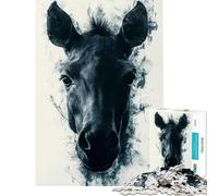 Puzzle per adulti da 1000 pezzi ritratto di cavallo monocromatico con un tocco artistico gioco educativo e stimolante ideale per il relax e il miglioramento della memoria perfetto come regalo