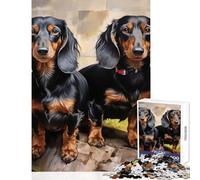 Puzzle per adulti da 1000 pezzi ritratto di due bassotti giocattolo educativo ottimo regalo per giochi impossibili migliora l'amore tra coppie dimensioni 38x26cm