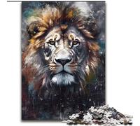Puzzle per adulti da 1000 pezzi, ritratto di leone colorato in legno, attività divertente per la casa 50x75cm, attività divertente per la famiglia, sfida mentale, regalo perfetto per adolescenti