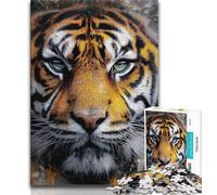 Puzzle per adulti da 1000 pezzi, ritratto di tigre, giocattoli antistress, migliora l'amore tra coppie dai 14 anni in su, 38x26cm