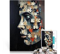 Puzzle per adulti da 1000 pezzi Ritratto di un volto in stile puzzle Fatto di cartone per età 14+ Sollievo dallo stress Regali interessanti per ridurre lo stress misurare:38x52cm