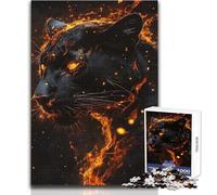 Puzzle per adulti da 1000 pezzi, ritratto di una pantera nera infuocata, gioco educativo, ottimo regalo per i giochi (dimensioni 38x26cm)