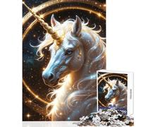 Puzzle per adulti da 1000 pezzi ritratto di unicorno celeste giocattoli antistress regali di Babbo Natale segreto giochi educativi aiuta a esercitare il cervello dimensioni 38x52cm