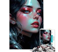 Puzzle per adulti da 1000 pezzi ritratto digitale di donna Aiuta ad allenare la mente l'analisi e la logica Gioco pratico per ragazzi dai 14 anni in su (38x26cm)