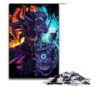 Puzzle per adulti da 1000 pezzi Robot contro Demone giochi in legno per famiglie regali di Natale e compleanno 75x50 cm