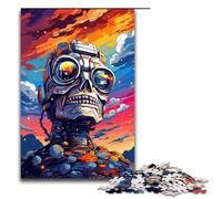 Puzzle per adulti da 1000 pezzi Robot di Splatters Molte nuvole spesse e colorate nel cielo Gioco intellettuale ideale come regalo per tutta la famiglia 75x50 cm