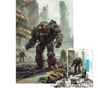 Puzzle per adulti da 1000 pezzi robot gigante in una città post-apocalittica Puzzle da 1000 pezzi fai da te decorazione perfetta rompicapo giochi per famiglie (75x50cm)