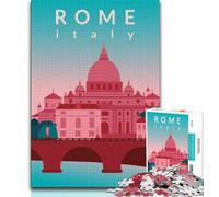 Puzzle per adulti da 1000 pezzi, Roma, aiuta il cervello ad allenarsi, giocattoli avvincenti per coltivare la pazienza, collezione di artisti, belle arti (75x50cm)