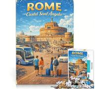 Puzzle per adulti da 1000 pezzi, Roma, Castel Sant'Angelo, gioco pratico, attività divertenti da fare in casa, regalo per donne 38x52cm