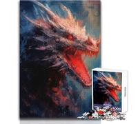 Puzzle per adulti da 1000 pezzi, rompicapo con dipinto di drago antico, giochi per famiglie, un'opera d'arte, regali di Babbo Natale segreto, dimensioni 50x75cm