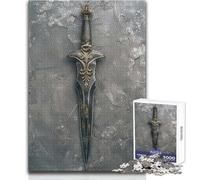 Puzzle per adulti da 1000 pezzi, rompicapo con pugnale ninja antico, giochi per famiglie, un'opera d'arte, regali di Babbo Natale segreto, dimensioni 50x75cm