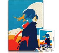 Puzzle per adulti da 1000 pezzi, rompicapo per famiglie, ragazza anime nel vento, un'opera d'arte, regali di Babbo Natale segreto, dimensioni 38x26cm