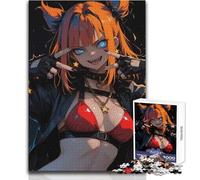 Puzzle per adulti da 1000 pezzi, rompicapo per famiglie, ragazza anime, ribelle e ardente, un'opera d'arte, regali di Babbo Natale segreto, dimensioni 50x75cm
