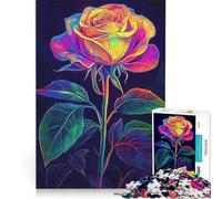 Puzzle per adulti da 1000 pezzi rosa neon giocattolo educativo difficile e stimolante per rafforzare l'amore tra le coppie 50x75cm