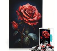 Puzzle per adulti da 1000 pezzi, rosa rossa da fiaba, gioco educativo, per divertimento in famiglia, ideale come regalo per tutta la famiglia 38x26cm