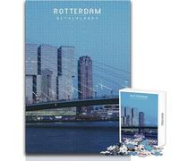 Puzzle per adulti da 1000 pezzi Rotterdam Gioco educativo per famiglie Decorazione perfetta Opera d'arte Regalo Dimensioni 50x75cm