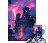 Puzzle per adulti da 1000 pezzi Rovine antiche al tramonto Divertimento a casa attività creative decorazione domestica gioco impossibile adatto a persone dai 14 anni in su (38x52cm)