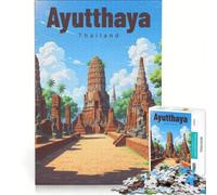 Puzzle per adulti da 1000 pezzi: Rovine di Ayutthaya in una luce tranquilla, gioco educativo, decorazione per la casa, per rafforzare l'amore tra le coppie 38x52cm