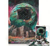 Puzzle per adulti da 1000 pezzi, Rovine di Halo Verde, gioco rilassante, migliora la memoria, compleanno e Natale 50x75cm