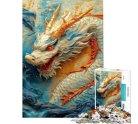 Puzzle per adulti da 1000 pezzi Ryujin Re dei Draghi Bianchi ideale per adolescenti perfetto per passare il tempo durante le vacanze come regalo di compleanno o di Natale 38x52cm
