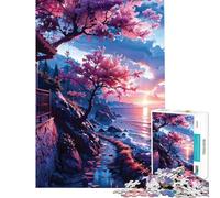Puzzle per adulti da 1000 pezzi Sakura Giappone Puzzle da 1000 pezzi Giocattolo educativo Sfida difficile compleanno e Natale (38x26cm)