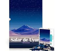 Puzzle per adulti da 1000 pezzi Salar de Uyuni,Bolivia di notte Gioco di precisione con bordi netti Esercizio mentale divertente e tranquillo Attività per compleanno (38x26cm)