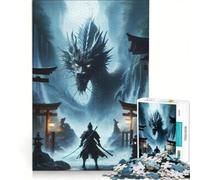 Puzzle per adulti da 1000 pezzi Samurai contro Drago gioco rilassante ideale per passare il tempo durante le vacanze un regalo perfetto per gli appassionati di videogiochi 50x75cm