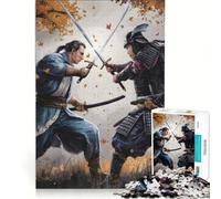 Puzzle per adulti da 1000 pezzi: Samurai contro spadaccino decorazione da parete regalo di compleanno per rafforzare l'amore tra le coppie 38x26cm