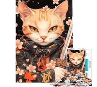 Puzzle per adulti da 1000 pezzi Samurai Egizio Gatto Mau con spada Puzzle per adolescenti Giochi rilassanti Vacanza a casa Passatempo Gioco stimolante Regalo (Dimensioni 38x26cm)