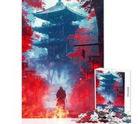 Puzzle per adulti da 1000 pezzi "Samurai nel fuoco e nella pioggia": un rompicapo stimolante e impegnativo un giocattolo educativo perfetto come regalo per tutta la famiglia (50x75cm)