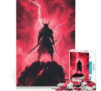 Puzzle per adulti da 1000 pezzi Samurai nella tempesta rossa gioco educativo decorazione per la casa ideale come regalo 38x52cm