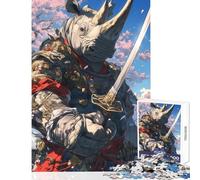 Puzzle per adulti da 1000 pezzi Samurai Rhino Giocattoli antistress Ottimi regali e giocattoli Giochi rilassanti Allena il tuo cervello e le tue mani Dimensioni 38x26cm