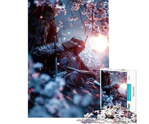 Puzzle per adulti da 1000 pezzi Samurai Shogun sotto la luna Aiuta ad allenare la mente l'analisi e la logica Gioco pratico per ragazzi dai 14 anni in su (38x26cm)