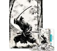 Puzzle per adulti da 1000 pezzi Samurai Sumi E Artwork gioco impossibile giocattolo educativo regalo di compleanno taglio di precisione (dimensioni 50x75cm)
