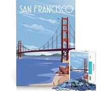 Puzzle per adulti da 1000 pezzi,San Francisco,bordi fini,giocattolo creativo per risolvere problemi,gioco rilassante,compleanno,gioco artistico (50x75cm)