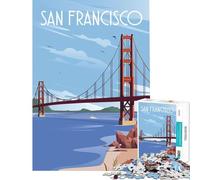 Puzzle per adulti da 1000 pezzi San Francisco gioco pratico sfida per l'intelligenza giocattolo avvincente regalo di compleanno per donne (dimensioni 38x52cm)