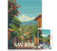 Puzzle per adulti da 1000 pezzi, San Jose, Costa Rica, Street View, ma anche un gioco educativo divertente e umoristico, regalo di compleanno (dimensioni 38x52cm)