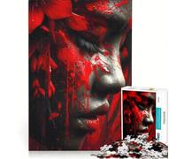 Puzzle per adulti da 1000 pezzi Sangue rosso e fiori gioco educativo difficile compleanno e Natale 38x52cm