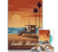 Puzzle per adulti da 1000 pezzi Santa Monica, sfida difficile antistress, ogni pezzo è unico, gioco divertente e stimolante per tutta la famiglia (38x26cm)
