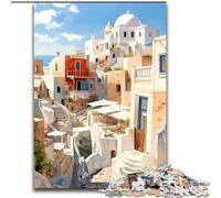 Puzzle per adulti da 1000 pezzi, Santorini, Grecia, gioco a quiz di viaggio, ideale come regalo per tutta la famiglia (26x38cm) 1000 pezzi