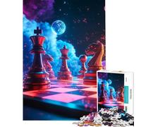 Puzzle per adulti da 1000 pezzi scacchiera cosmica gioco rompicapo sfida per l'intelligenza giocattolo avvincente regalo perfetto un'opera d'arte (dimensioni 38x26cm)