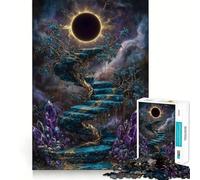 Puzzle per adulti da 1000 pezzi Scala celeste con cristalli ed eclissi,taglio preciso,divertente gioco di problem solving,svago,divertimento,decorazione per compleanno,regalo (38x26cm)
