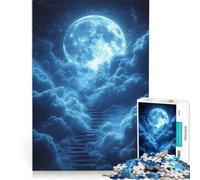 Puzzle per adulti da 1000 pezzi "Scala verso la Luna" gioco rilassante ideale per passare il tempo durante le vacanze un regalo perfetto per gli appassionati di videogiochi 50x75cm