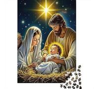 Puzzle per Adulti da 1000 Pezzi Scena della Natività di Gesù: Arte del Ritratto Glitchato di Maria Giochi Educativi Adatti per Antistress 52x38cm/1000 pezzi